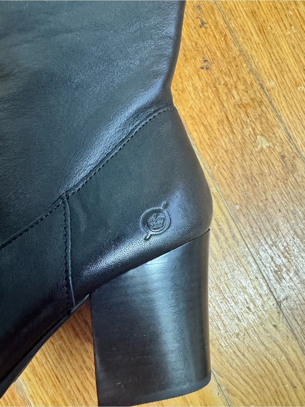Born Black Leather Mid-Calf Block Heel Boots - Picture 11 of 11